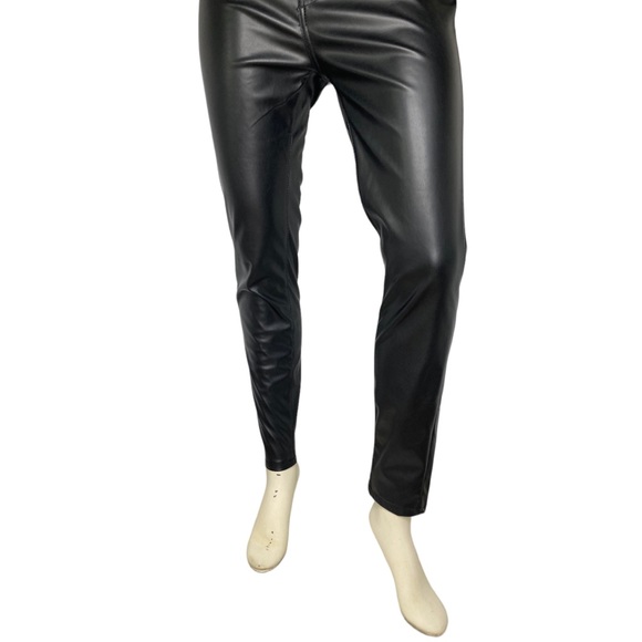1511 inc. Black Faux Leather Mid Rise Legging Pants, 8 - Picture 6 of 11